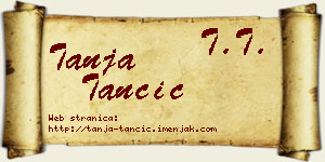 Tanja Tančić vizit kartica